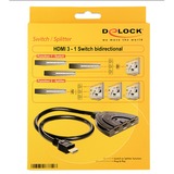 DeLOCK HDMI naar 3x HDMI switch Zwart