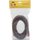 DeLOCK High Speed HDMI-A met Ethernet naar HDMI-A 90° kabel Zwart, 5 meter, 4K
