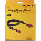 DeLOCK High Speed HDMI - HDMI A male > DVI male adapter Zwart, 3 meter