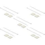 DeLOCK Kabelbinderbevestiging 30 x 30 mm met kabelbinders Wit, 10 stuks, L 200 x B 4,8 mm