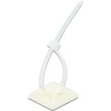 DeLOCK Kabelbinderbevestiging 30 x 30 mm met kabelbinders Wit, 10 stuks, L 200 x B 4,8 mm