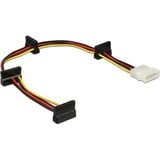 DeLOCK Kabelvoeding Molex 4-pins stekker > 4x SATA 15-pins adapter Zwart/rood, 0,4 meter