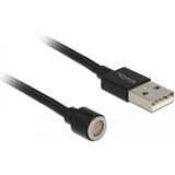 DeLOCK Magnetisch USB Data- en oplaadkabel Zwart, 1,1 meter