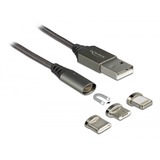 DeLOCK Magnetische USB laadkabelset voor 8 Pin / Micro USB / USB-C antraciet