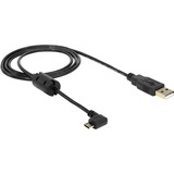 DeLOCK MicroUSB > USB 2.0 kabel Zwart, 1 meter, 270º hoek