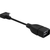 DeLOCK Micro USB-B > USB-A 2.0 adapter Zwart, 0,11 meter