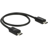 DeLOCK Micro USB Power Sharing OTG  kabel Zwart, 0,3 meter