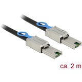 DeLOCK Mini SAS SFF-8088 > Mini SAS SFF-8088 kabel Zwart, 2 meter