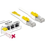 DeLOCK Patchkabel RJ-45 Secure met Cat.6a Wit, 85331, 1 meter