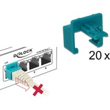 DeLOCK RJ45 Secure Clips Starter Set houder Turquoise, 20 stuks