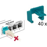 DeLOCK RJ45 Secure Clips houder Turquoise, 40 stuks