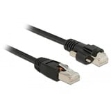 DeLOCK RJ45 plug > RJ45 plug met schroeven Cat.6 SSTP kabel Zwart, 3 meter