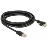 DeLOCK RJ45 plug > RJ45 plug met schroeven Cat.6 SSTP kabel Zwart, 3 meter