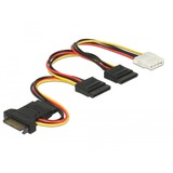 DeLOCK SATA 15 pin plug > 3 x SATA receptacle + 1 x Molex 4 pin female (PCB) kabel 20 cm