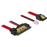 DeLOCK SATA 6 Gb/s 7 pin + 2 pin power female > SATA 22 pin  adapter Zwart/rood, 85240, 0,2 meter
