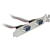 DeLOCK Slot Bracket > 2 x Serial Pin layout: 1:1 kabel Zilver/grijs, 0,4 meter