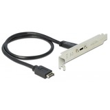 DeLOCK Slotbeugel 1x USB-C kabel Zwart, 0,5 meter
