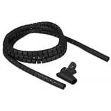 DeLOCK Spiraalkabelslang met pull-in tool Zwart, 2,5 m x 15 mm