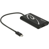 DeLOCK Thunderbolt 3 male > 2x HDMI female 4K 30 Hz adapter Zwart
