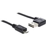 DeLOCK USB2.0 A 90° > USB Micro-B kabel Zwart, 5 meter