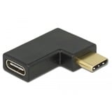 DeLOCK USB 10Gbps (USB 3.1 Gen 2) USB-C (male) naar USB-C (female) haaks links/rechts adapter Zwart
