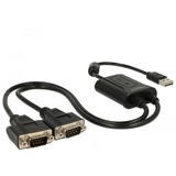 DeLOCK USB 2.0 > 2x serial RS-232 adapter splitterkabel Zwart