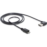DeLOCK USB-A 2.0 90° > Micro-USB-B kabel Zwart, 1 meter