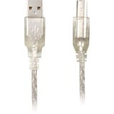 DeLOCK USB-A 2.0 (male) naar USB-B (male) kabel Transparant, 0,5 meter