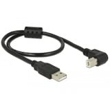 DeLOCK USB-A 2.0 male > USB-B 2.0 male kabel Zwart, 0,5 meter
