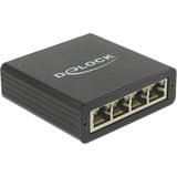 DeLOCK USB-B 3.2 Gen 1 naar 4x Gigabit LAN RJ-45 adapter Zwart