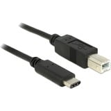 DeLOCK USB-C 2.0 naar USB-B kabel Zwart, 1 meter