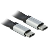 DeLOCK USB-C 3.2 Gen 2 > USB-C, PD 3 A E-Marker kabel Zwart/zilver, 0,22 meter