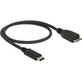 DeLOCK USB-C 3.2 Gen 2 naar micro-USB-B 3.2 Gen 2 kabel Zwart, 0,5 meter