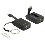DeLOCK USB-C > VGA adapter sleutelhanger Zwart