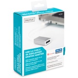 Digitus DA-70844 USB-C > DisplayPort adapter Wit/zilver, 0,2 meter