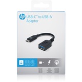 HP USB-C > USB A (2UX19AA) adapter Zwart, 0,1 meter