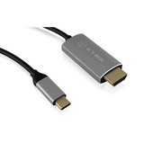 ICY BOX USB-C (male) > HDMI (male) kabel Zwart, 1,8 meter