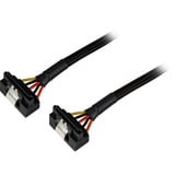 Sharkoon 15-pin SATA naar 2x 15-pin SATA 90° Y-stroomsplitterkabel Zwart, 20 centimeter