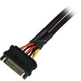 Sharkoon 15-pin SATA naar 2x 15-pin SATA Y-stroomsplitterkabel Zwart, 20 centimeter