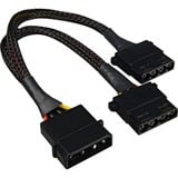Sharkoon 5,25" 4-pin (male) naar 5,25" 4-pin (female) Y-stroomsplitterkabel Zwart, 15 centimeter