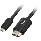 Sharkoon HDMI > micro-HDMI 2.0 kabel Zwart, 1,5 meter, 4K
