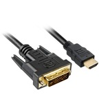 Sharkoon HDMI naar DVI-D Kabel, 2 m adapter Zwart, Dual-Link