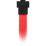 Sharkoon Sata III 90° sleeve kabel Rood, 0,3 meter