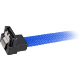 Sharkoon Sata III 90° sleeve kabel Blauw, 0,3 meter