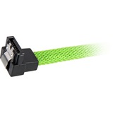 Sharkoon Sata III 90° sleeve kabel Groen, 0,6 meter