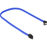 Sharkoon Sata III 90° sleeve kabel Blauw, 0,6 meter