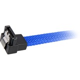 Sharkoon Sata III 90° sleeve kabel Blauw, 0,6 meter