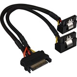 Sata Y- Stroomadapter 90 graden, 0,20m splitterkabel