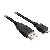 Sharkoon USB-A 2.0 > Micro USB-B kabel Zwart, 3 meter