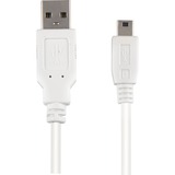 Sharkoon USB-A 2.0 > Mini USB-B kabel Wit, 1 meter, Dubbele afscherming